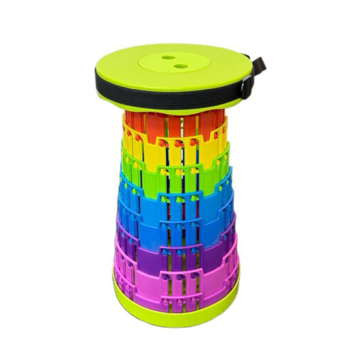 (Green Rainbow) Telescopic Folding Portable Stool 1