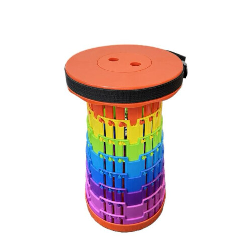 (Green Rainbow) Telescopic Folding Portable Stool 2