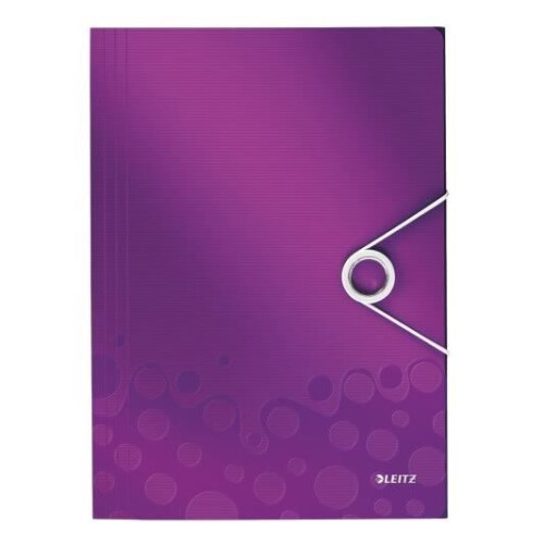 LEITZ Chemise 3 Rabats WOW Polypropylène Violet