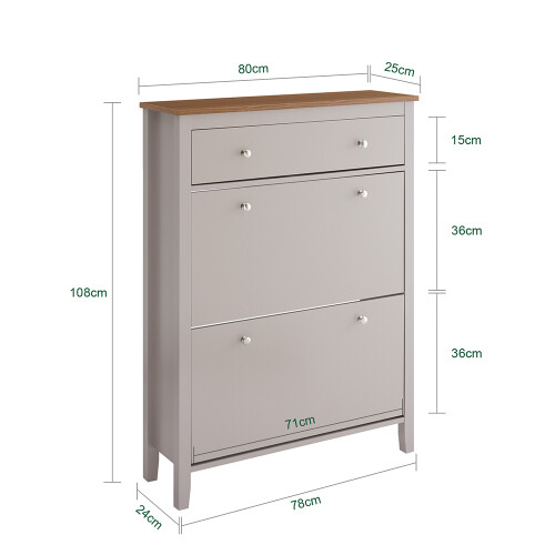 SoBuy Ντουλάπι Παπουτσιών Ανοιχτό Καφέ 78x24x108cm 2
