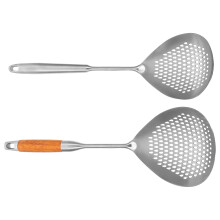 2Pcs Kitchen Skimmer Ladle Stainless Steel Strainer Spoon for Frying