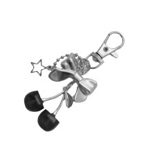 Elegant Cherrys Keychain Decoration for Girls' Bags and-Black