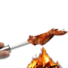brochetas de inoxidable reutilizables para barbacoa con mango térmico
