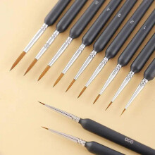 (Signal Black, one-size) 11pcs/set Miniature Paint Brushes, Detail Fine Tip Paint Brushes Set, Suitable for Acrylic Painting, Oil, Watercolor, Face, Nail, Scale