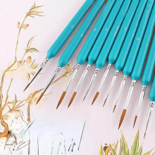 (Medium Wash, one-size) 11pcs/set Miniature Paint Brushes, Detail Fine Tip Paint Brushes Set, Suitable for Acrylic Painting, Oil, Watercolor, Face, Nail, Scale