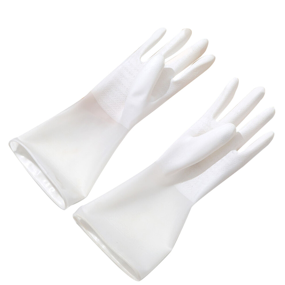 Reusable Waterproof Rubber Kitchen Cleaning Gloves For Dishes & Vegetables 8431349556095