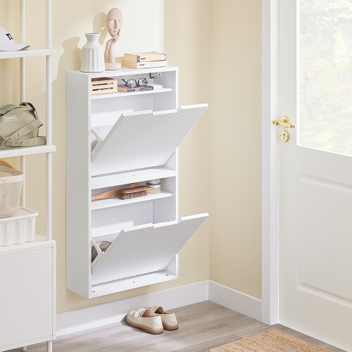 SoBuy Meuble à Chaussures Ultra Fin Blanc 1