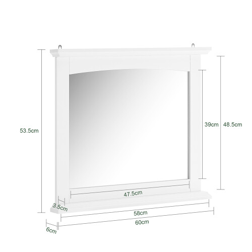 SoBuy Ντουλάπι Μπάνιου με Ράφι Λευκό 60x53.5cm 2