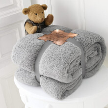 (Silver Teddy Fleece Throw, Double) Chunky Cord Soft Blanket | Cold Blanket UK Blanka | Lightweight & Breathable | Cozy Beighted Bedroom Accessory | Silver Grey Emerald | Trend
