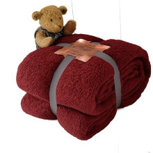 (Burgundy Teddy Fleece Throw, Double) Chunky Cord Soft Blanket | Cold Blanket UK Blanka | Lightweight & Breathable | Cozy Beighted Bedroom Accessory | Silver Grey Emerald | Trend