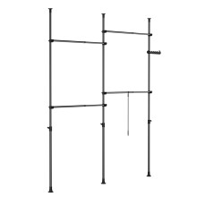 Suport haine telescopic SoBuy, negru, reglabil pentru podea