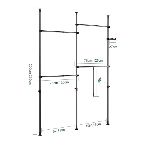 Cuier Telescopic SoBuy Negru Reglabil 2