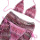 Backless Bathing Suit for Women 3 Pcs Split Swimsuit-Pink M 1