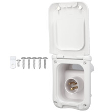 Power Inlet Receptacle with Cover 3 Core 16A Water