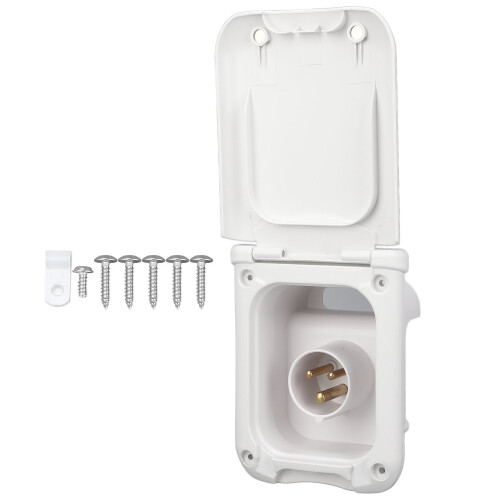 Power Inlet Receptacle with Cover 3 Core 16A Water