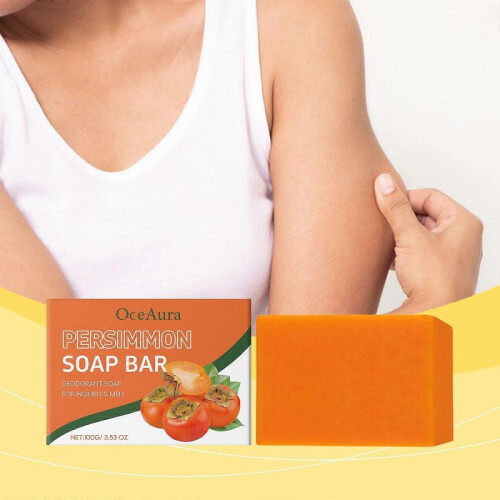 OceAura Persimmon Bath Soap Gentle Exfoliating Smooth Moisturizing Moisturizing Refreshing Body Cleansing Soap 1