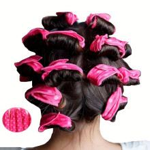 (Pink, 10pcs) Flexible Soft Heatless Hair Curler, 10pcs/set Sleeping Hair Curler, Curly Hair Set, Natural Curl Sleeping Diy Sponge Hair Styling Tools,