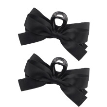 (Black, one-size) Simple Plain Bowknot Design Hair Claw Clips As Gift, Casual Versatile Large Hair Accessories for Women, Girl's Temperament All-match Hair