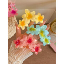 (Multicolor, one-size) Flower Design Hair Claw (3pcs/set), Cute Hair Accessories for Women & Girls, Minimalist Headwear Suitable for Thick Hair