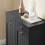 SoBuy Ντουλάπι Μπάνιου Μαύρο 78x38x90cm MDF 2 Συρτάρια 9