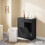 SoBuy Ντουλάπι Μπάνιου Μαύρο 78x38x90cm MDF 2 Συρτάρια 6