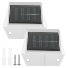 2St Waterdichte Solar LED Wandlamp Wit Voor En Buiten Decor