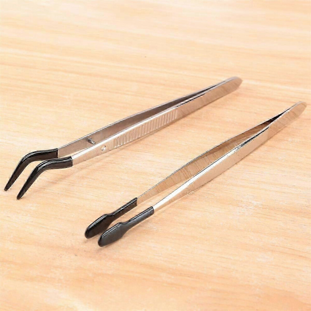 Pcs Rubber Tip Tweezers Set for Craft, Lab, Industrial Hobby, Forceps, Jewelry, Stamps, Plastic Boxes