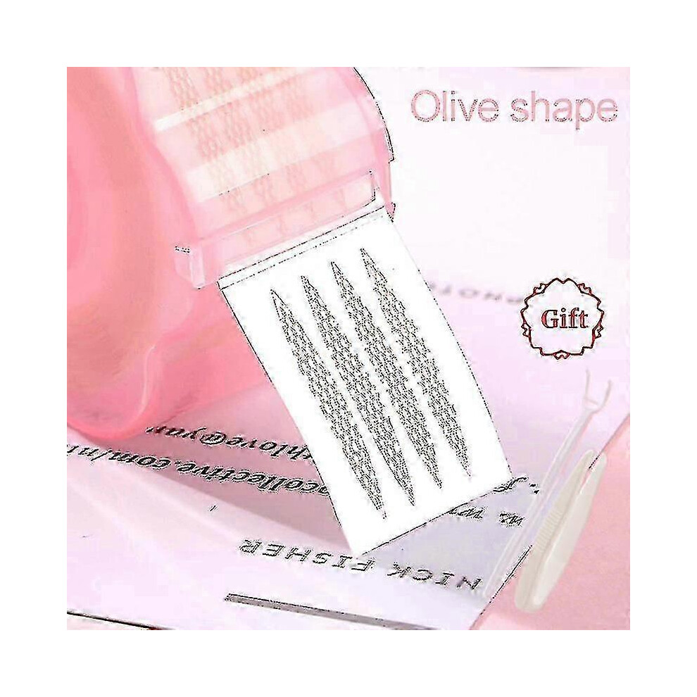 (360pcs Olive Shape) Eyelid Tape Double Eyelid Sticker Clear Beige Invisible Crease Natural Big Eyes Tape Makeup Beauty Tools - PJ