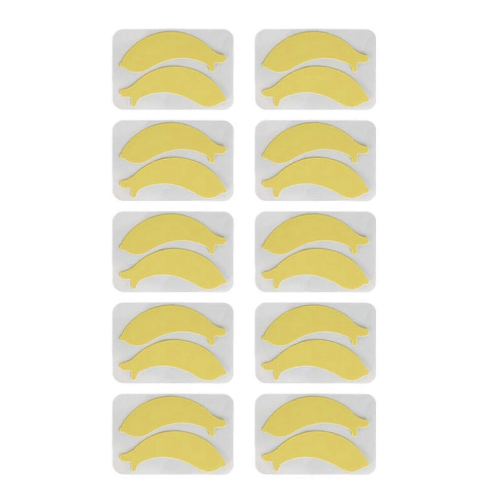 Yellow (Yellow) 10 Pairs Silicone Eyelash Extension Eye Patches Reusable Lower Lash Isolation Pads