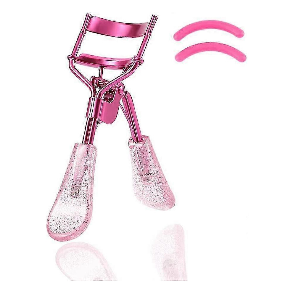 Pink Eyelash Curler With 2 Silicone Refill Pads (Pink)