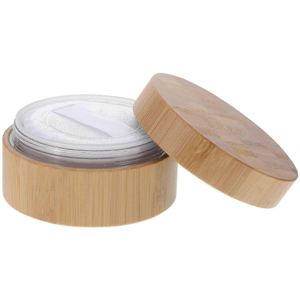30ml Empty Powder Box, Wooden Cosmetic Powder Case, Makeup Sponge Holder with Lids and Puff