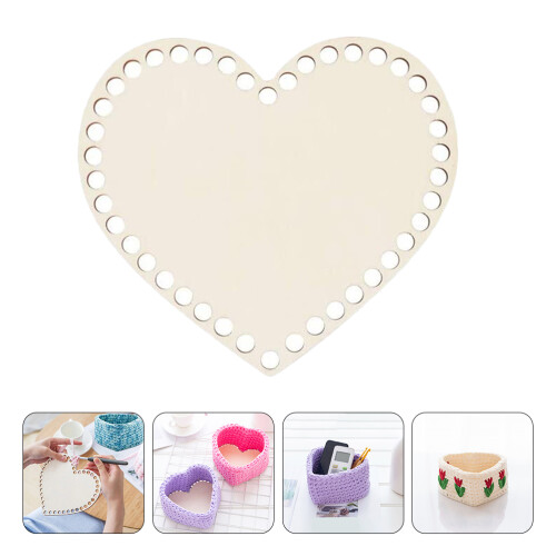 4 uds. base madera forma corazón para bolso ganchillo y diy 2