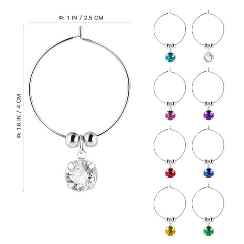 Hemoton 8 appendibili colorati per vino, assortiti 1
