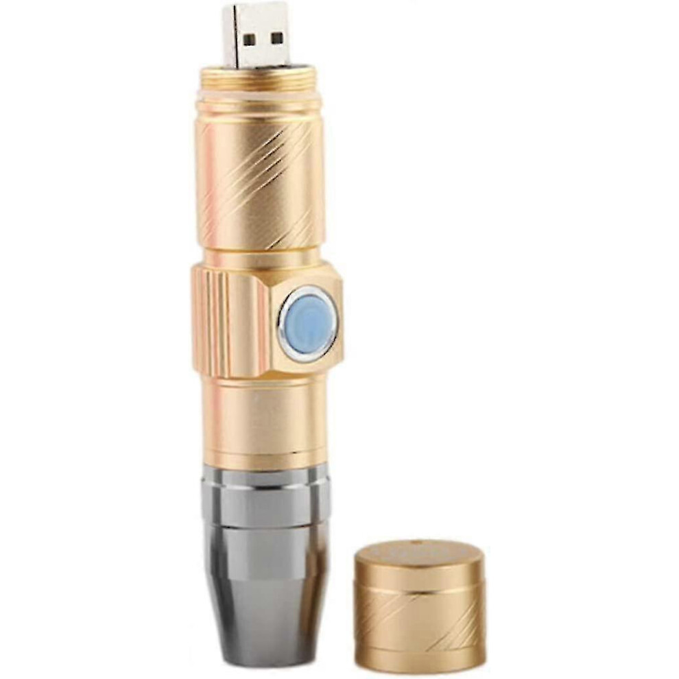 Mini Portable UV Nail Lamp LED Nail Dryer Manicure Flashlight Nail Polish Tools Gold (1pc)