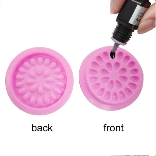 100 Pcs Disposable Plastic False Eyelash Glue Holders (Pink) 2