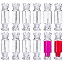 12 Pack Empty Plastic Candy Shaped Lip Gloss Tubes Refillable Clear