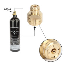 CO₂-Zylinder Nachfülladapter Weiblich G1/2 auf Männlich TR21-4 Gold/Silber