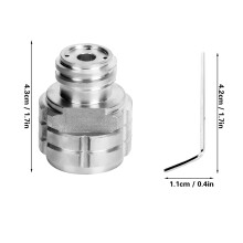 CO2-Zylinder Nachfülladapter Weiblich G1/2 auf Männlich TR21-4 Silber, Messing & Aluminium