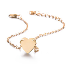 anklet mujer con colgante dorado melocotón