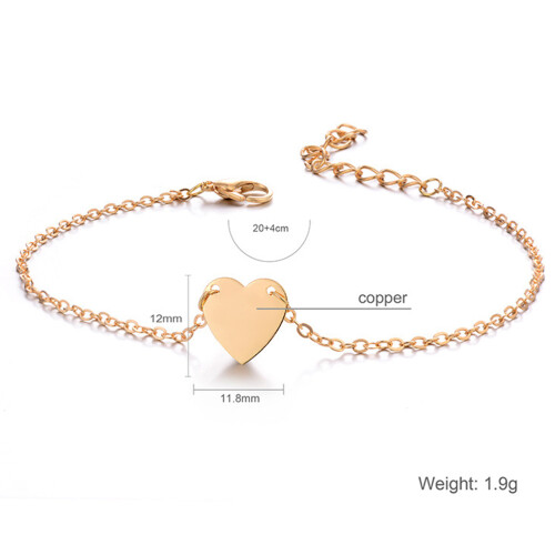 anklet mujer con colgante dorado melocotón 1