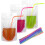 bestonzon 50 pz contenitori trasparente con cannucce 10