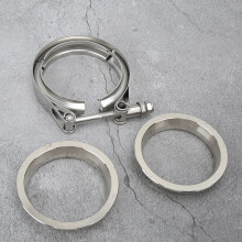 V Band Clamp Exhaust Flange Kit for Car 3.0 inch Stainless Steel 304