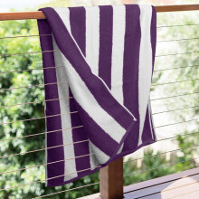 (Plum) Utopia Towels (Pack of 4) Large 100% Ring Spun Cotton Cabana Stripe Beach Towels – Soft, Quick Dry Swim & Pool Towels (76x152cm) for All