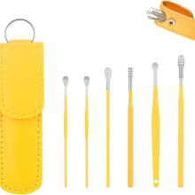 (yellow) 【UK SELLER Delivered within 48H】7pcs Ear Wax Removal Tool Set, Ear Cleaner with Storage Tube, Ear Spoons, Ear Wax Remover Tool for Adults,