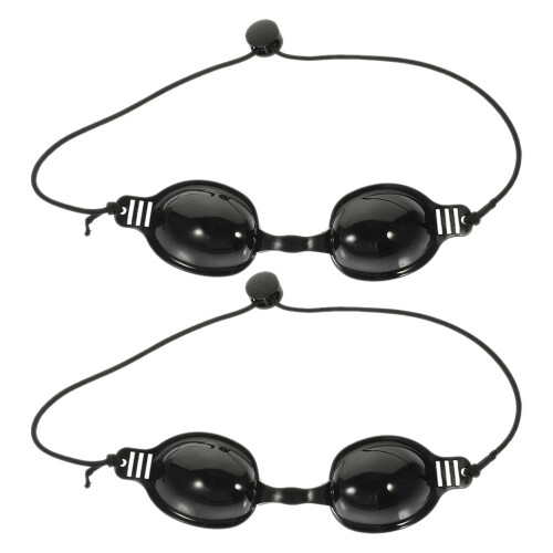 2Pcs Black Protective Eyewear Tanning Goggles for Safety