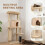 PawHut (Cream) PawHut Cat Tree Tower Scratching Post Bed House, 132cm 4