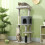 PawHut (Grey) PawHut Cat Tree Tower Scratching Post Bed House, 132cm 1