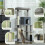 PawHut (Grey) PawHut Cat Tree Tower Scratching Post Bed House, 132cm 5