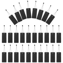 200Set Tag Prezzo in Carta E Plastica Con Stringa Per Negozio Nero
