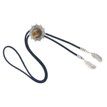 Delicate Stone Bolo Tie Cowboy Punk Necktie-tiger eye stone
